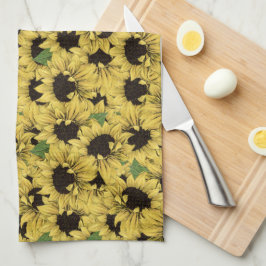 Bright Sunblommor Kitchen Towel Kökshandduk