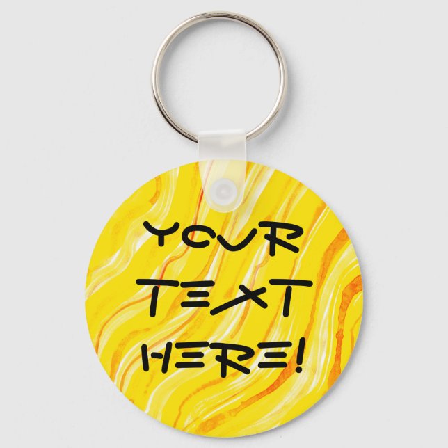 Bright Sunny Gult Abstrakt Art Background Nyckelring (Framsida)