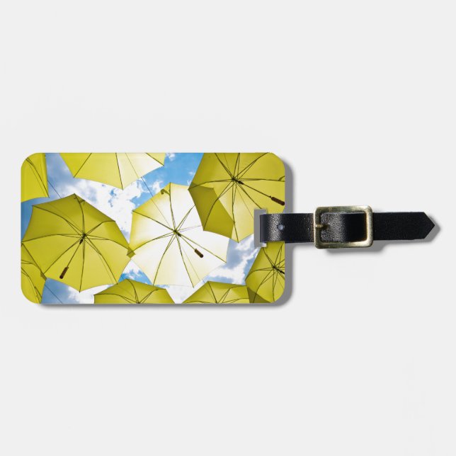 Bright Sunny Gult Umbrellas Bagagebricka (Horisontell Framsida)