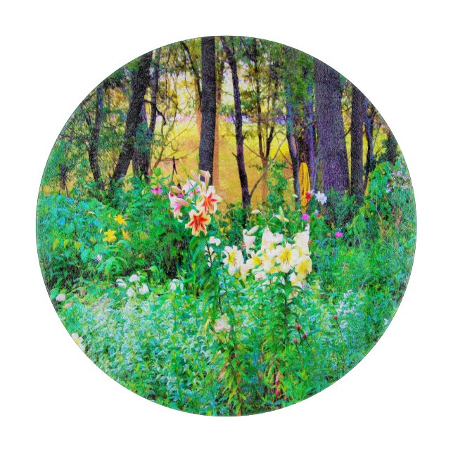 Bright Sunrise med Träd Lilies in My Rubio Garden (Framsidan)