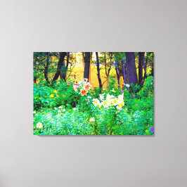 Bright Sunrise med Träd Lilies in My Rubio Garden Canvastryck