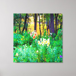 Bright Sunrise med Träd Lilies in My Rubio Garden Canvastryck