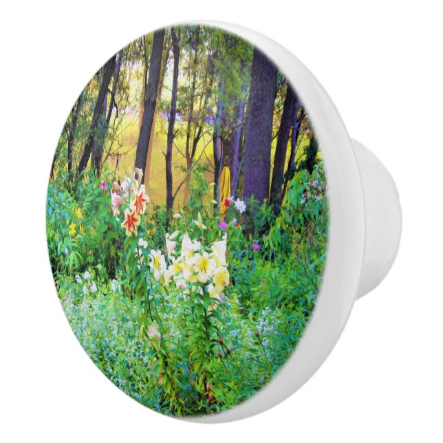 Bright Sunrise med Träd Lilies in My Rubio Garden Knopp (Höger)