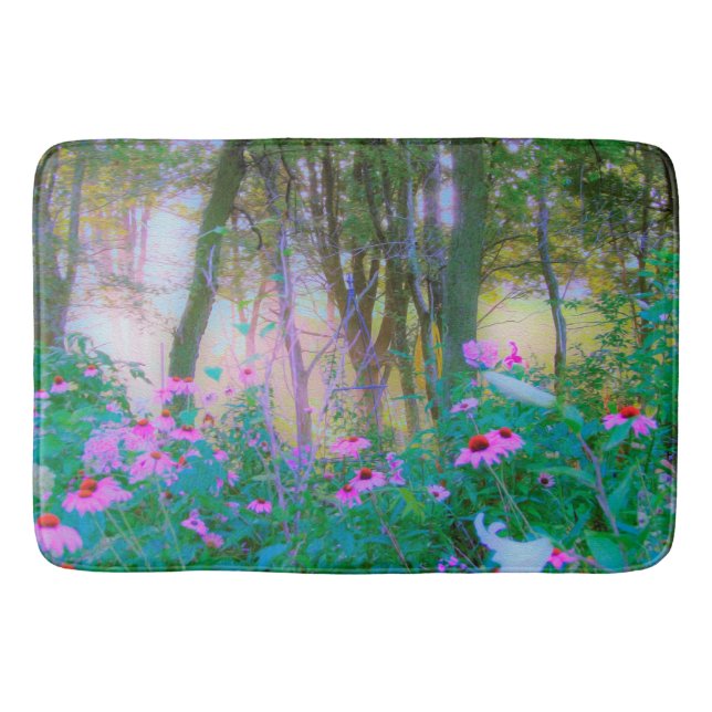 Bright Sunrise with Rosa Coneflowers in My Garden Badrumsmatta (Framsidan)