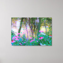 Bright Sunrise with Rosa Coneflowers in My Garden Canvastryck