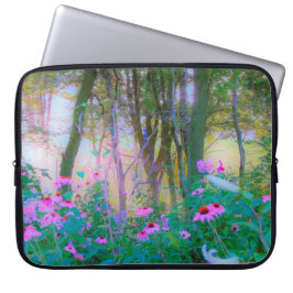 Bright Sunrise with Rosa Coneflowers in My Garden Laptop Fodral