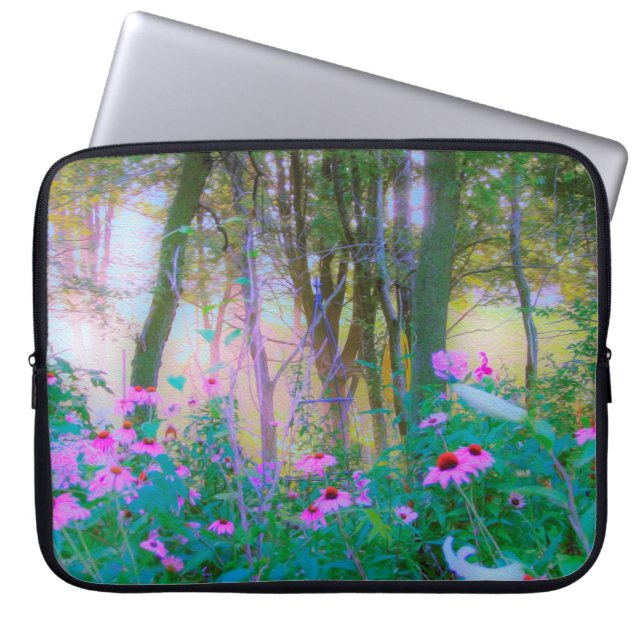 Bright Sunrise with Rosa Coneflowers in My Garden Laptop Fodral (Framsidan)