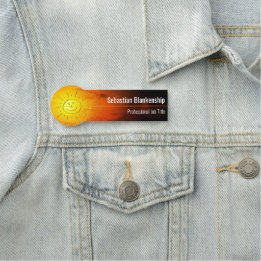 Bright Sunset Artwork Lycklig Ansikte Smile Namnbricka