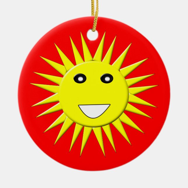 Bright Sunshine Anpassningsbar Birthday Julgransprydnad Keramik (Framsidan)