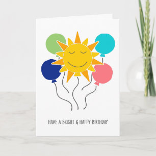 Bright Sunshine och Balloons Grattis på födelsedag Kort