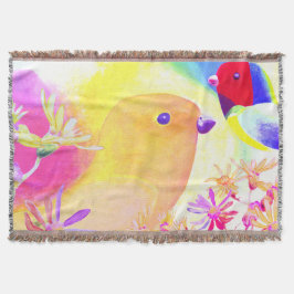 Bright Tie-Dye Birds Filt