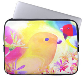 Bright Tie-Dye Birds Laptop Fodral