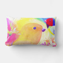 Bright Tie-Dye Birds Lumbarkudde