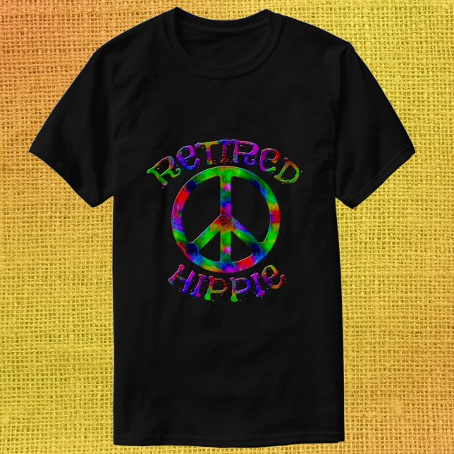 Bright Tie Dye Retrött Hippie Peace Symbol Shirts T Shirt (Skapare uppladdad)
