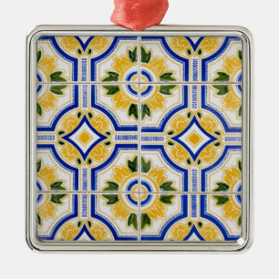Bright tile mönster, Portugal Julgransprydnad Metall