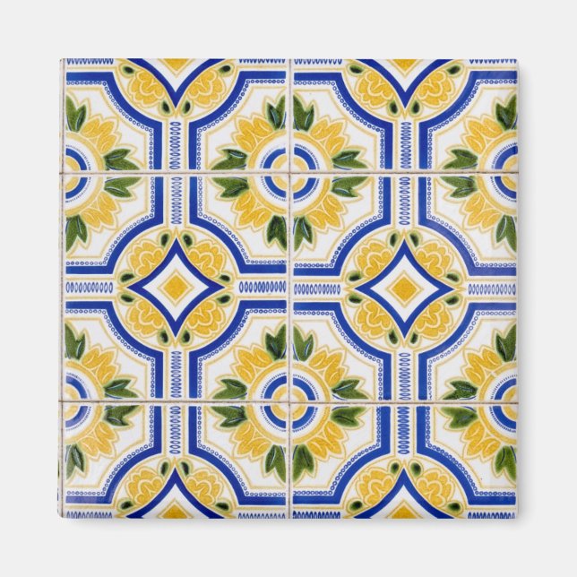 Bright tile mönster, Portugal Magnet (Framsidan)