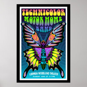 Bright TMH Psychedelic Butterfly Lurman-konsert Poster