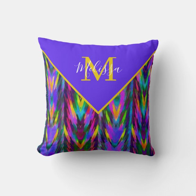 Bright Tribal Chevron personlig dekorativ kudde (Framsida)