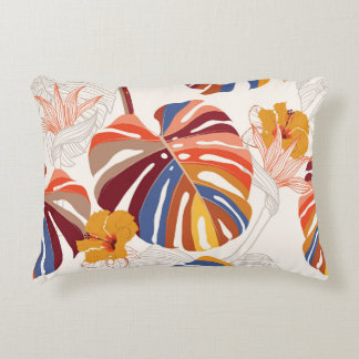 Bright Tropical Blommigt Hand plockade Prydnadskudde