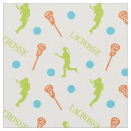 Bright Tropical Female Lacrosse Player Mönster Tyg