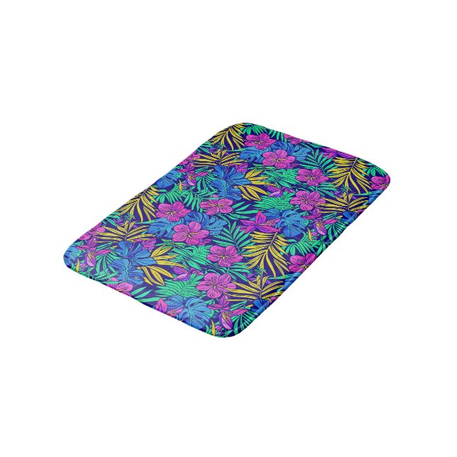 Bright Tropical Flowers Shower Curtain Badrumsmatta (Vinklad)