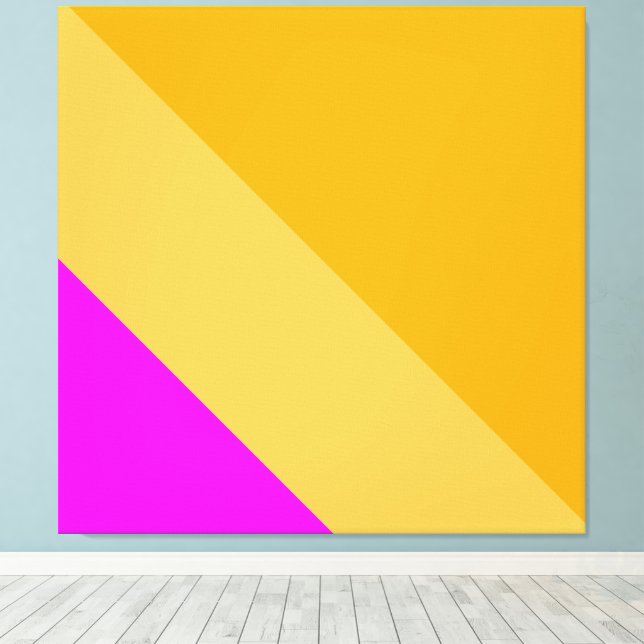 Bright Tropical Golden Gult Rosa Slant Rand Canvastryck (Insitu (trägolv))