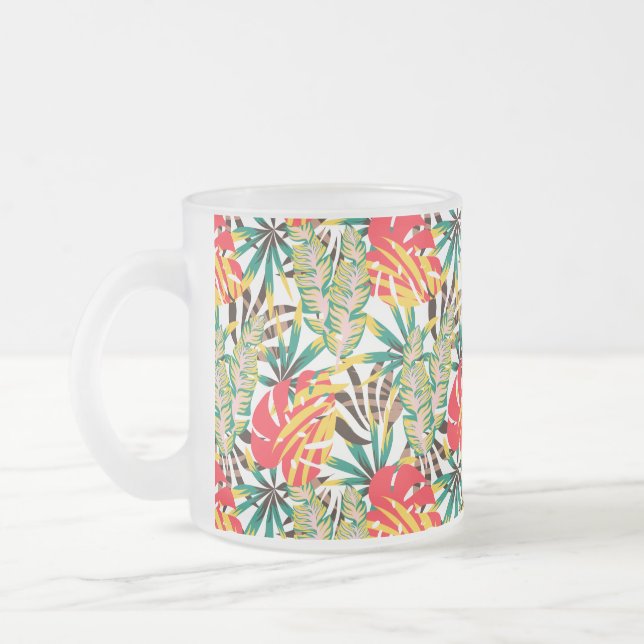 Bright Tropical Mönster Frostad Glasmugg (Vänster)