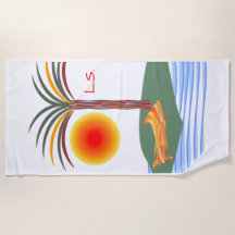 Bright Tropiska Handflatan Träd, Sol och Vågar