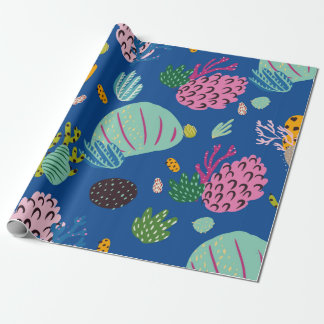 Bright underwater seamless pattern with beautiful  presentpapper