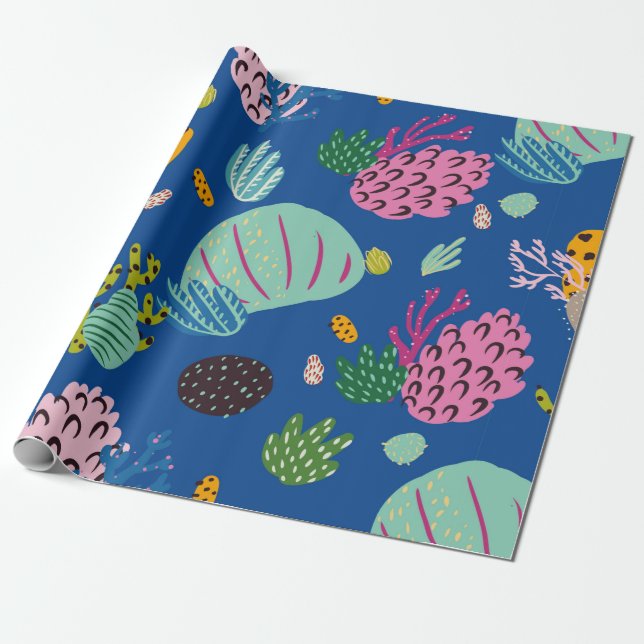 Bright underwater seamless pattern with beautiful  presentpapper (Utrullad)