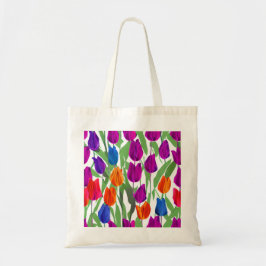 Bright Vår Tulips Canvas Tote Tygkasse