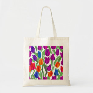 Bright Vår Tulips Canvas Tote Tygkasse