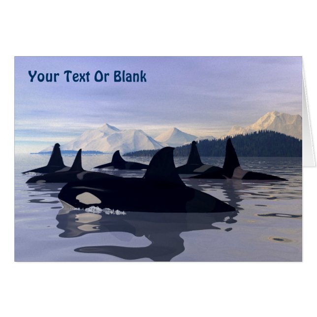 Bright Vatten Orca Hälsningskort (Framsidan Horizontal)