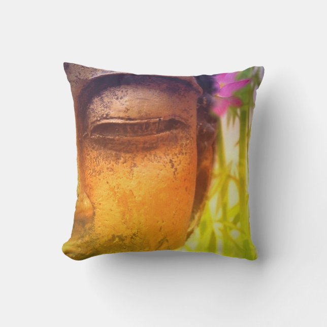 Bright & Vibrant Buddha & Bamboo Kudde (Framsida)