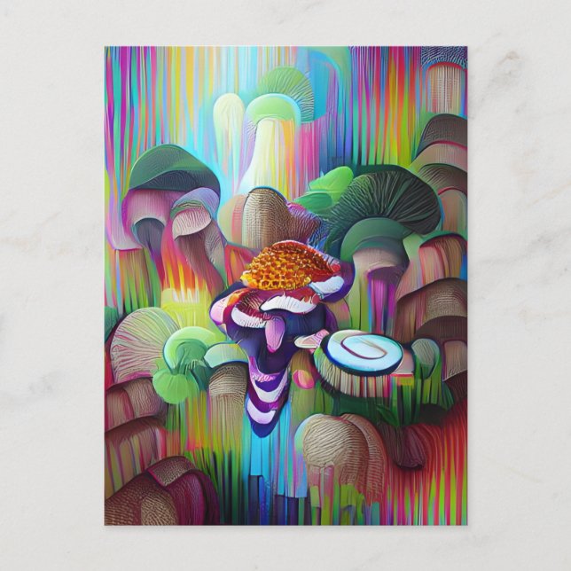Bright Vibrant Colorful Psychedelic Mönster Vykort (Framsida)