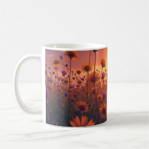 Bright Vild Flowers Fält Kaffemugg