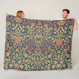 Bright Violet och Columbine (av William Morris) Fleecefilt