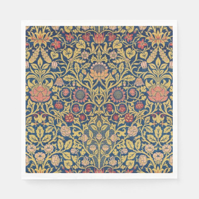 Bright Violet och Columbine (av William Morris) Pappersservett (Framsidan)