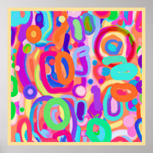 Bright Vivid Färg Mönster Poster