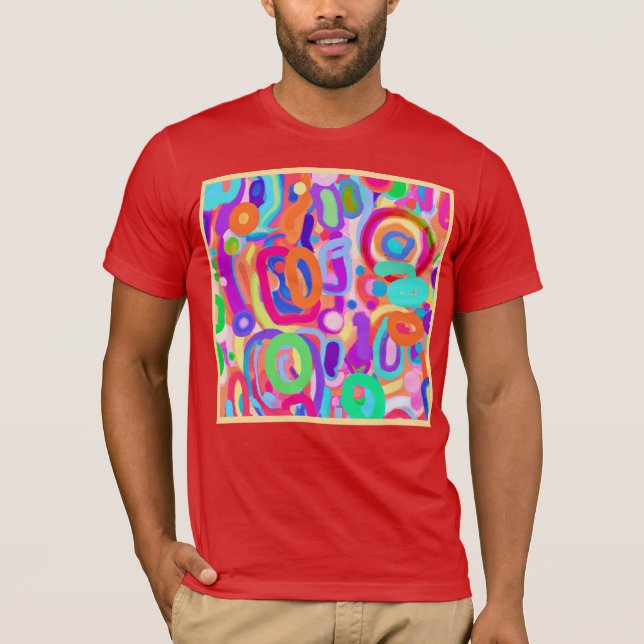 Bright Vivid Färg Mönster T Shirt (Framsida)