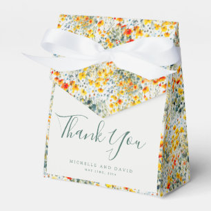 Bright Watercolor Blommigt Bröllop Presentaskar