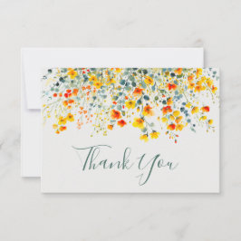 Bright Watercolor Blommigt Bröllop Tack Kort