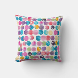 Bright Watercolor Throw Pillow – Colorful Abstract Kudde