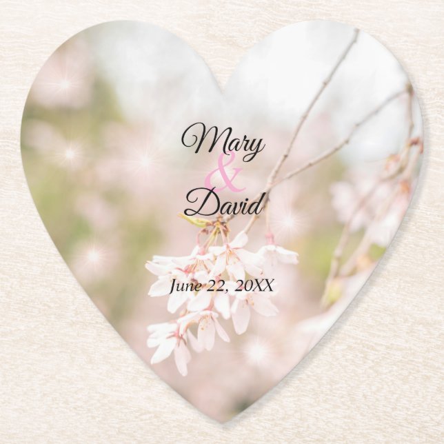 Bright Weeping Cherry Bröllop Underlägg Papper (Framsida)