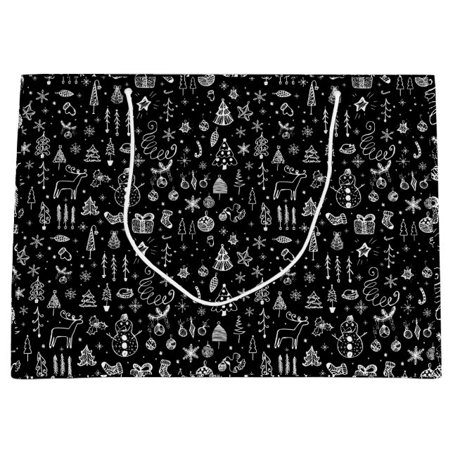 Bright white Black Boho Julgranar Snögubbe (Framsidan)