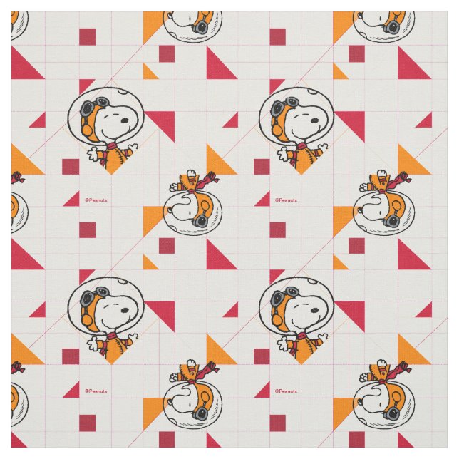 Bright White Snoopy Astronaut Geometric Tyg (Provkarta)
