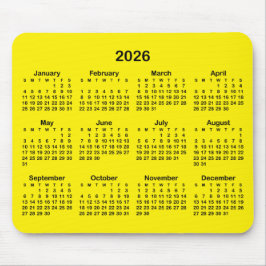 Bright Yellow and Black 2026 Calendar Musmatta