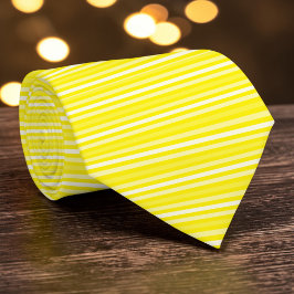 Bright Yellow Color Stripes Necktie Slips