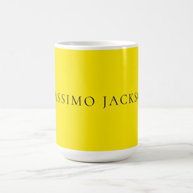 Bright Yellow Minimalist Plain Modern Aesthetic Kaffemugg (Center)