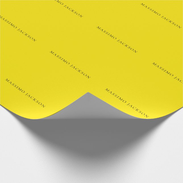 Bright Yellow Minimalist Plain Modern Aesthetic Presentpapper (Hörn)